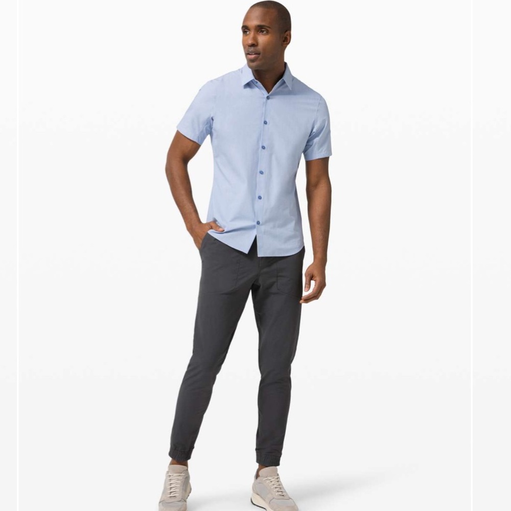 lululemon athletica Light Blue Short Sleeve Shirt - Pale Blue